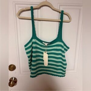 NWT Anthropologie Flat White Knit Tank Top XL